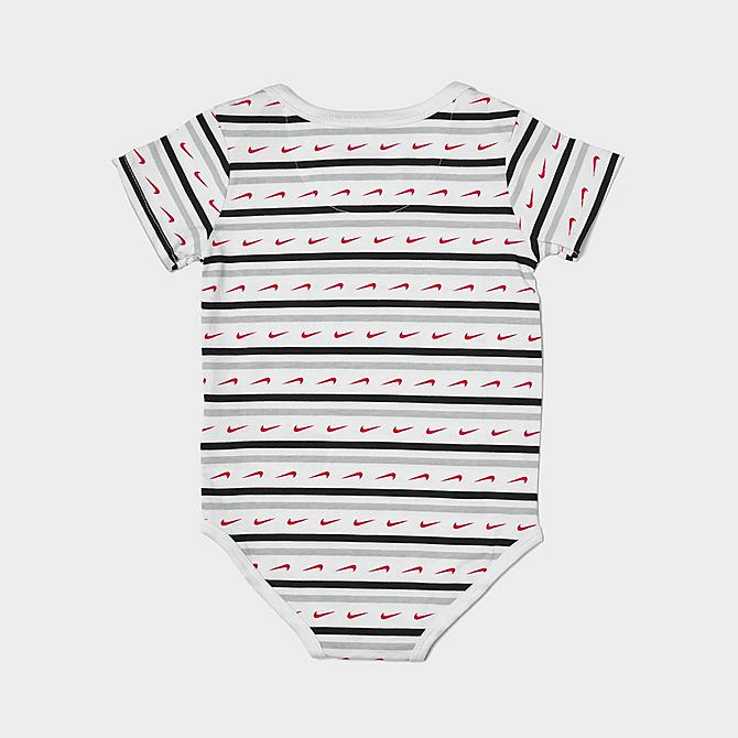 Product 4 view of Boys' Infant Nike Swoosh Stripe Bodysuit and Jogger Pants Set (0-9M) in Heather Grey/Black/Red Click to zoom