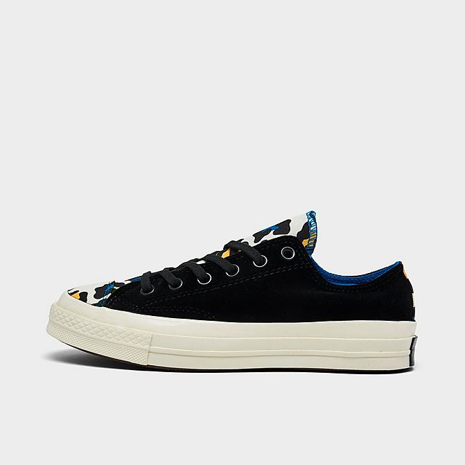 Right view of Women's Converse Chuck 70 Pattern Low Top Casual Shoes in Black/Blue Click to zoom