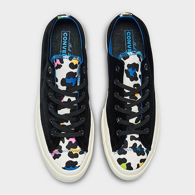Back view of Women's Converse Chuck 70 Pattern Low Top Casual Shoes in Black/Blue Click to zoom