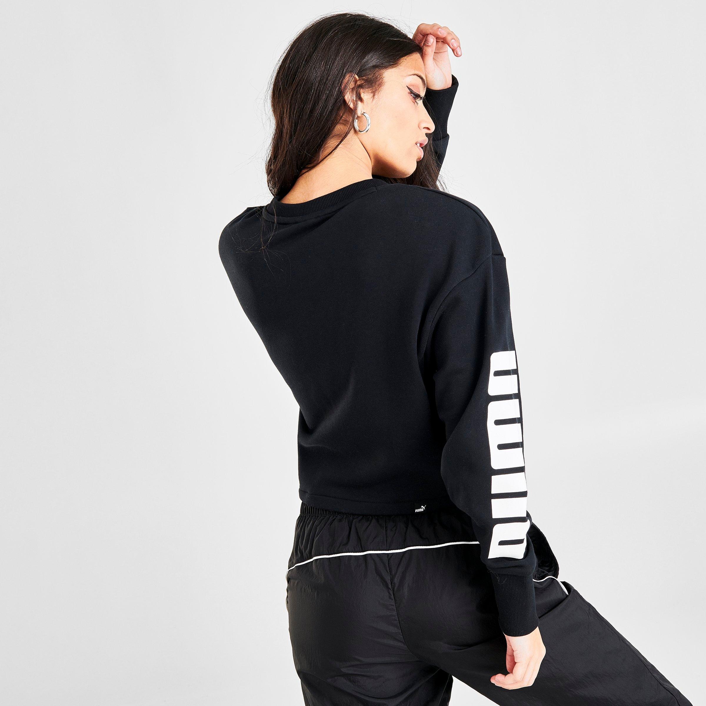 puma tape tie waist crew sweatshirt