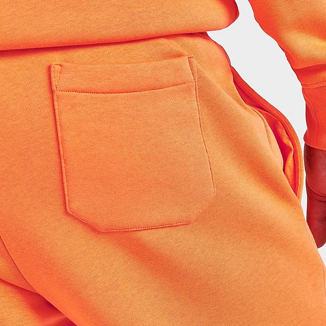 On Model 6 view of Men's Polo Ralph Lauren Polo Sport Fleece Jogger Pants in May Orange Click to zoom