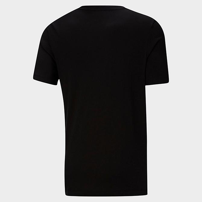 Front Three Quarter view of Men's Puma Essentials Logo T-Shirt in Puma Black Click to zoom