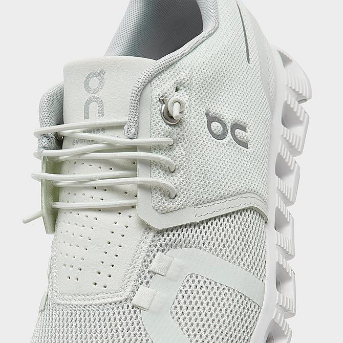 Front view of Women's On Cloud 5 Running Shoes in Ice/White Click to zoom