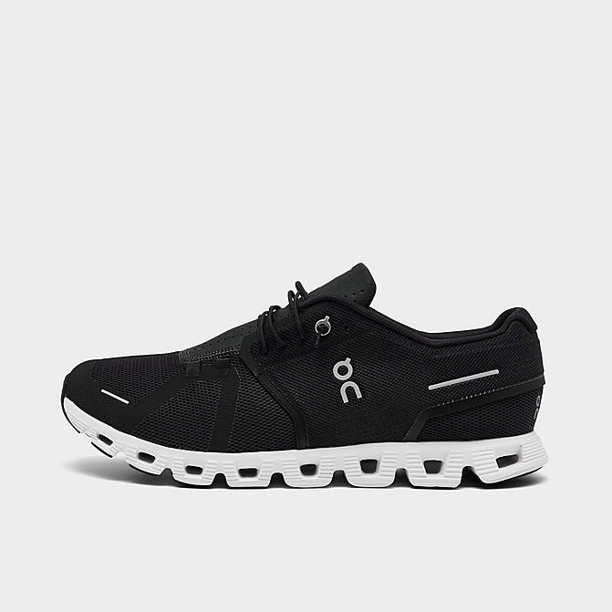 Right view of Men's On Cloud Running Shoes in Black/White Click to zoom
