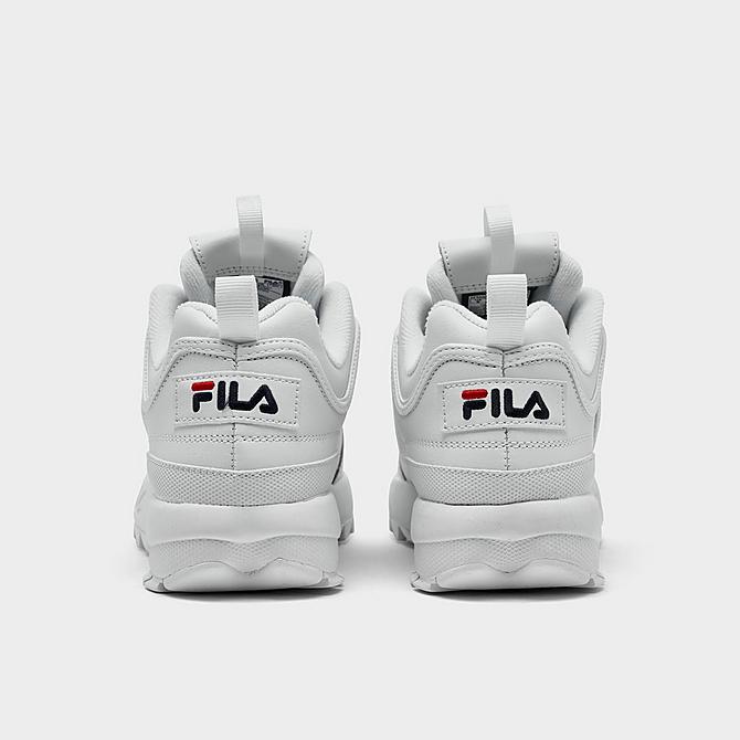 Left view of Women's Fila Disruptor 2 Premium Casual Shoes in White/Red/Navy Click to zoom