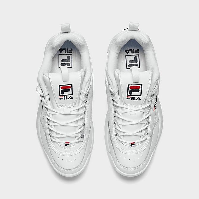 Back view of Women's Fila Disruptor 2 Premium Casual Shoes in White/Red/Navy Click to zoom