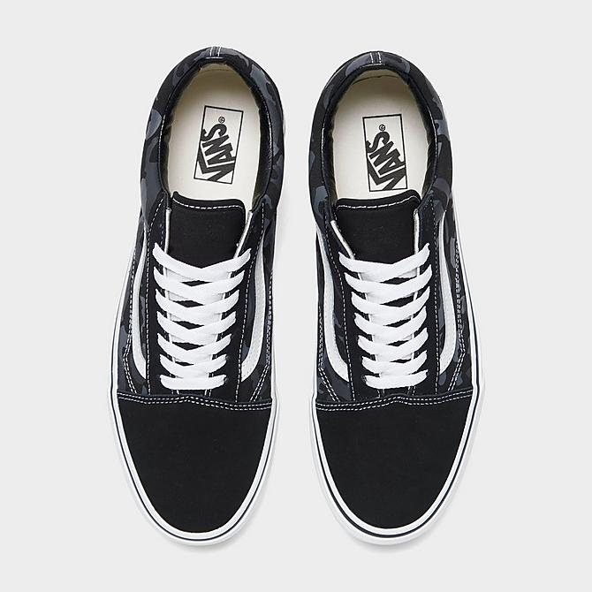 Back view of Vans Old Skool Casual Shoes in Black/Grey/Camo Click to zoom