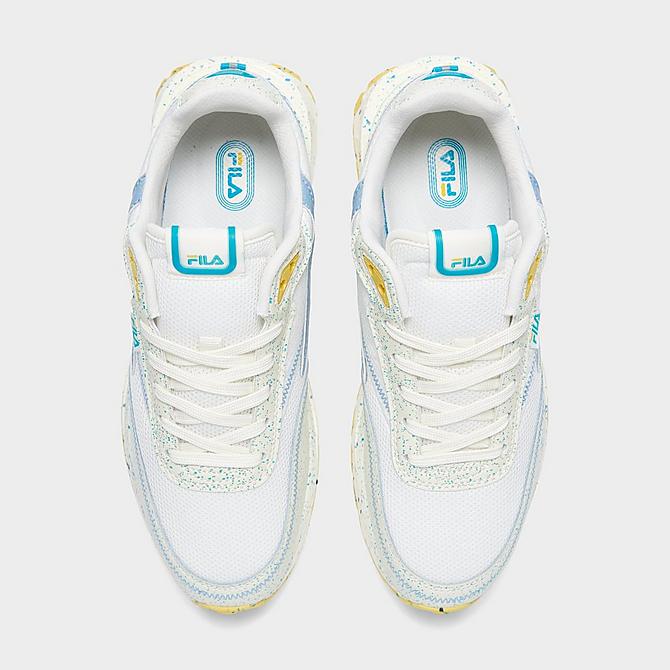 Back view of Women's Fila Renno Heritage Casual Shoes in Snow White/Whisper White/Blue Fog Click to zoom
