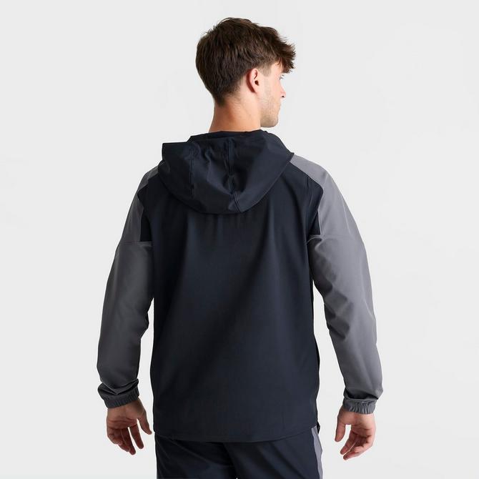 [angle] view of Men's Under Armour UA Storm Woven Full-Zip Jacket in Black/Grey Click to zoom