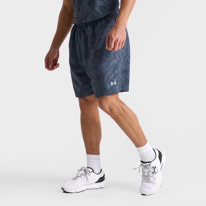 [angle] view of Men's Under Armour Woven Printed Shorts in Blue/Digital Camo Click to zoom