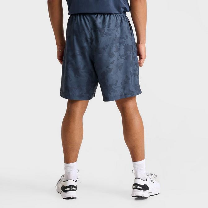 [angle] view of Men's Under Armour Woven Printed Shorts in Blue/Digital Camo Click to zoom