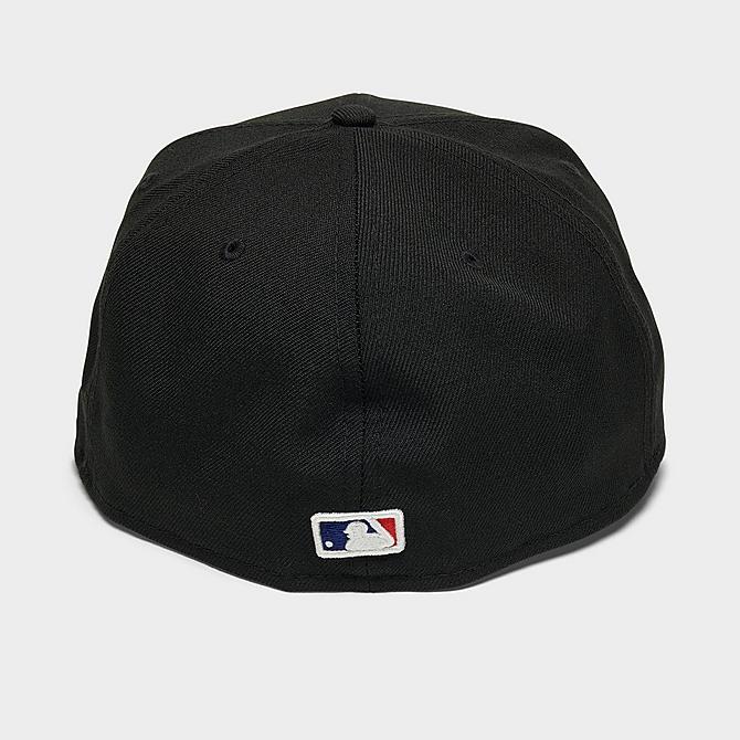 Front view of New Era New York Mets MLB World Champs 59Fifty Fitted Hat in Black/Team Click to zoom