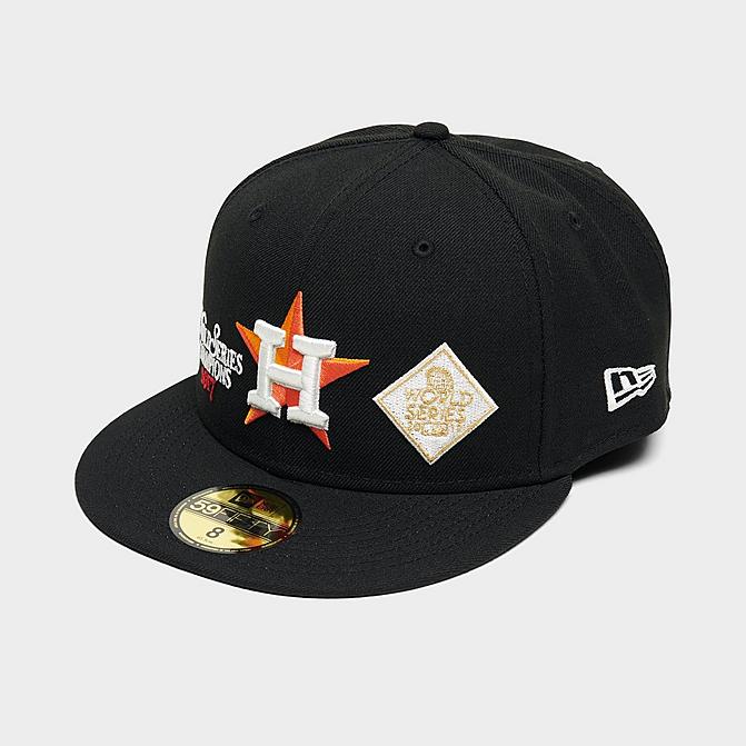 Right view of New Era Houston Astros MLB World Champs 59Fifty Fitted Hat in Black/Team Click to zoom