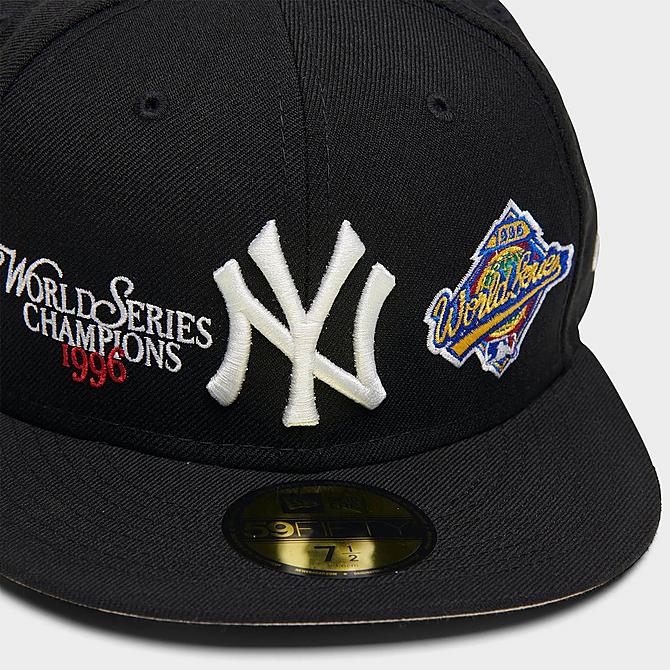 Back view of New Era New York Yankees MLB World Champs 59FIFTY Fitted Hat in Black/Team Click to zoom