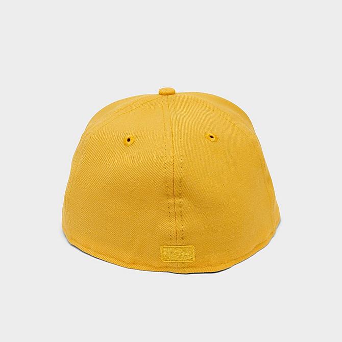 Left view of New Era Fear Of God Colorblock 59FIFTY Fitted Hat in Gold/White Click to zoom
