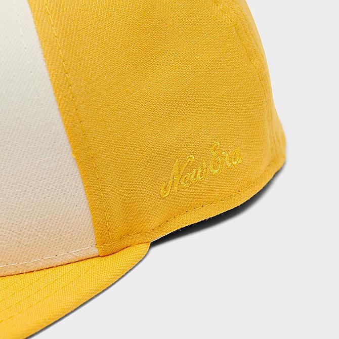 Back view of New Era Fear Of God Colorblock 59FIFTY Fitted Hat in Gold/White Click to zoom