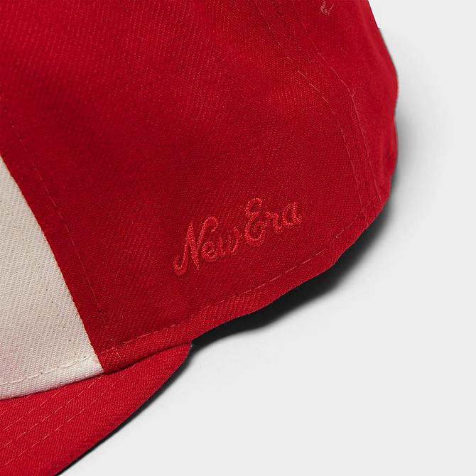 Bottom view of New Era Fear Of God Colorblock 59FIFTY Fitted Hat in Red/White Click to zoom