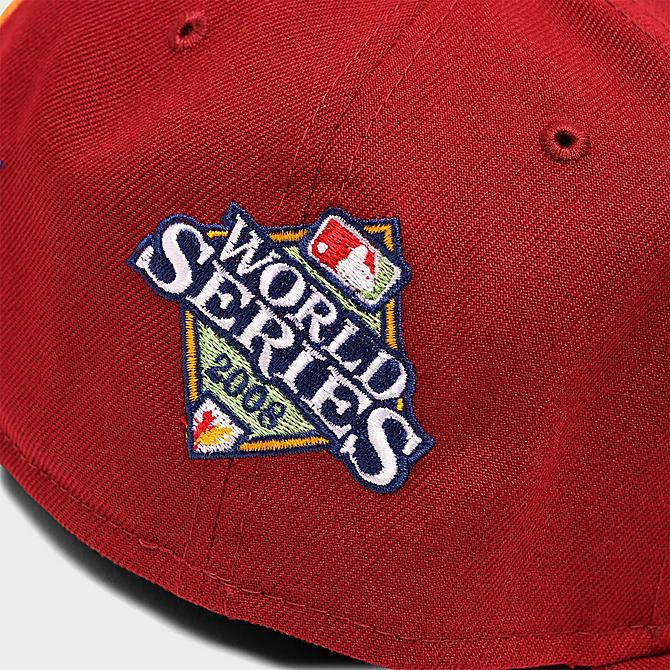 Bottom view of New Era MLB Philadelphia Phillies Count The Rings 59FIFTY Fitted Hat in Red Click to zoom