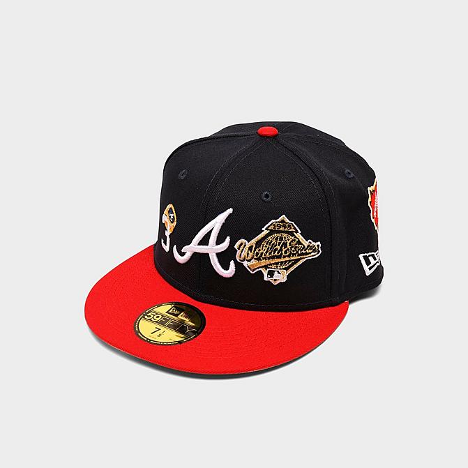 Right view of New Era MLB Atlanta Braves Count The Rings 59FIFTY Fitted Hat in Black/Red Click to zoom