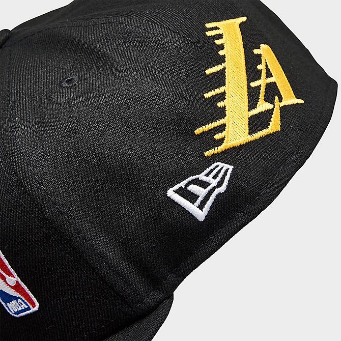 Bottom view of New Era NBA Los Angeles Lakers Count The Rings 59FIFTY Fitted Hat in Black Click to zoom