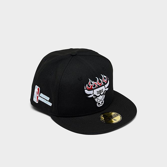 Right view of New Era NBA Chicago Bulls Team Fire 59FIFTY Fitted Hat in Black Click to zoom