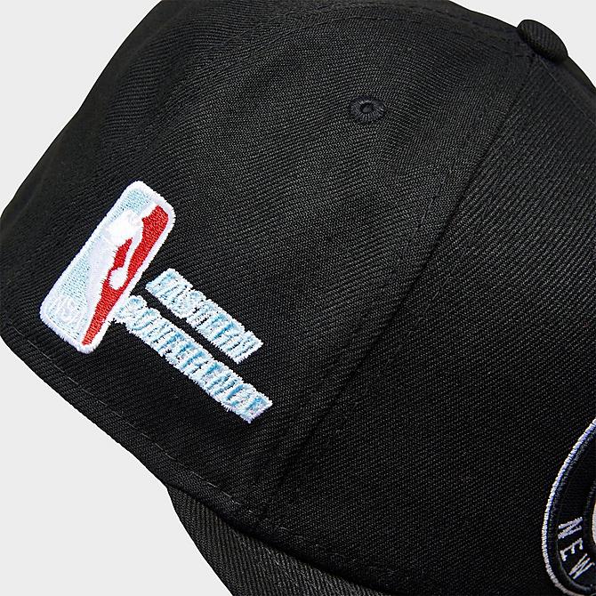 Back view of New Era NBA Brooklyn Nets Team Fire 59FIFTY Fitted Hat in Black Click to zoom