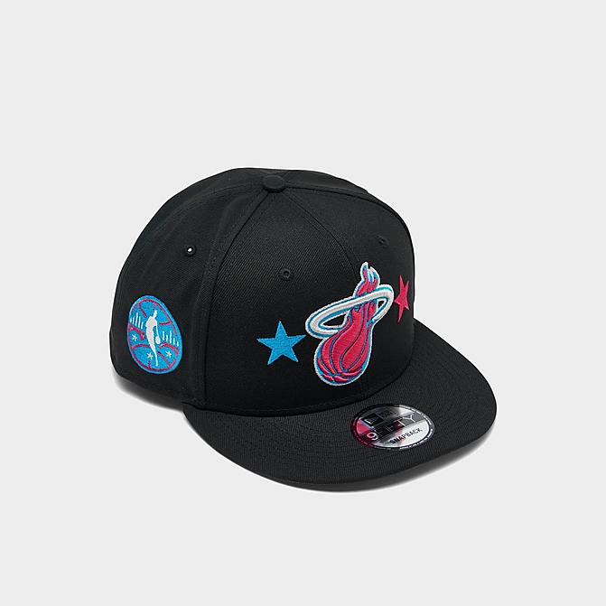 Right view of New Era NBA All Star Game Miami Heat Starry Black 9FIFTY Snapback Hat in Black Click to zoom