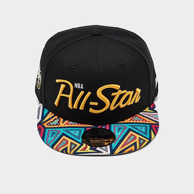 Three Quarter view of New Era NBA All-Star Game Pattern 9FIFTY Snapback Hat in Black Click to zoom