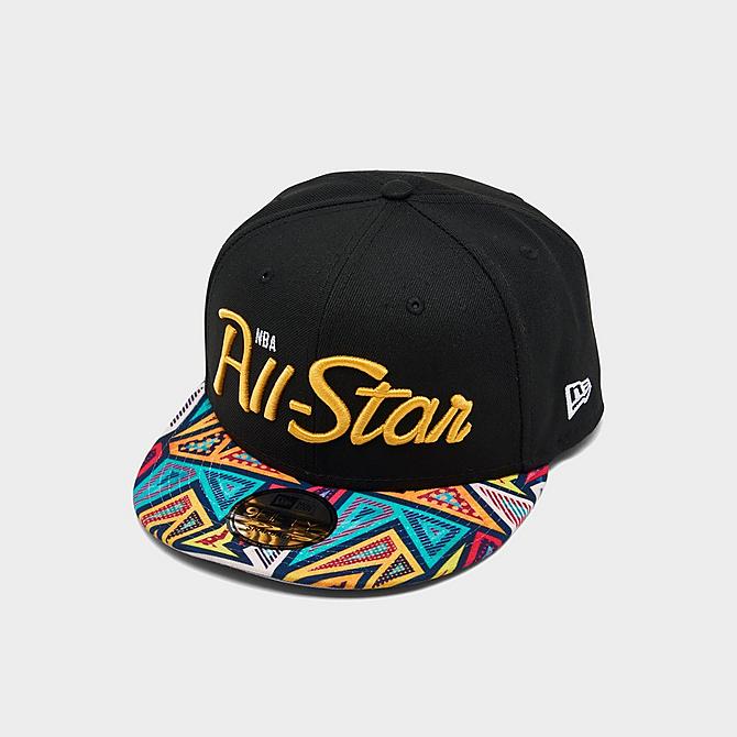 Left view of New Era NBA All-Star Game Pattern 9FIFTY Snapback Hat in Black Click to zoom