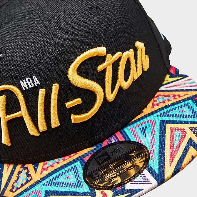 Back view of New Era NBA All-Star Game Pattern 9FIFTY Snapback Hat in Black Click to zoom