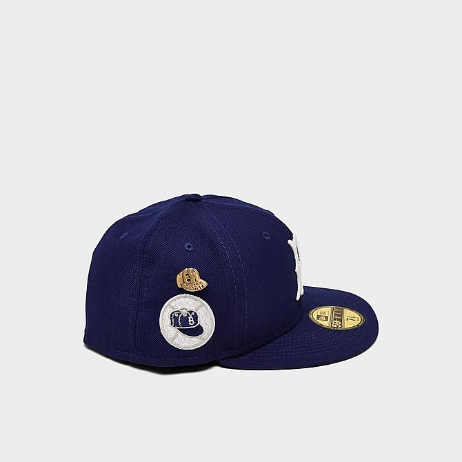 Front view of New Era Brooklyn Dodgers 1955 Logo History MLB 59FIFTY Fitted Hat in Blue Click to zoom