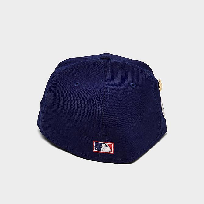 Left view of New Era Brooklyn Dodgers 1955 Logo History MLB 59FIFTY Fitted Hat in Blue Click to zoom