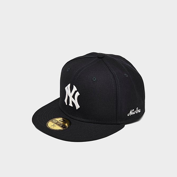 Front view of New Era New York Yankees 1977 Logo History MLB 59FIFTY Fitted Hat in Black Click to zoom