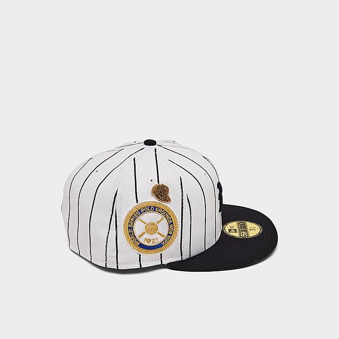 Left view of New Era New York Giants 1921 Logo History MLB 59FIFTY Fitted Hat in White/Black Click to zoom