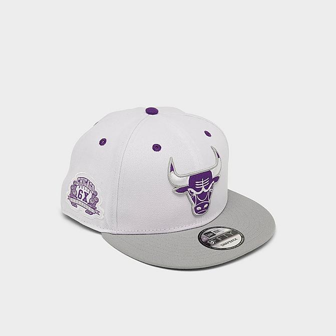 Right view of New Era Chicago Bulls NBA 9FIFTY Snapback Hat in White/Iris Purple Click to zoom