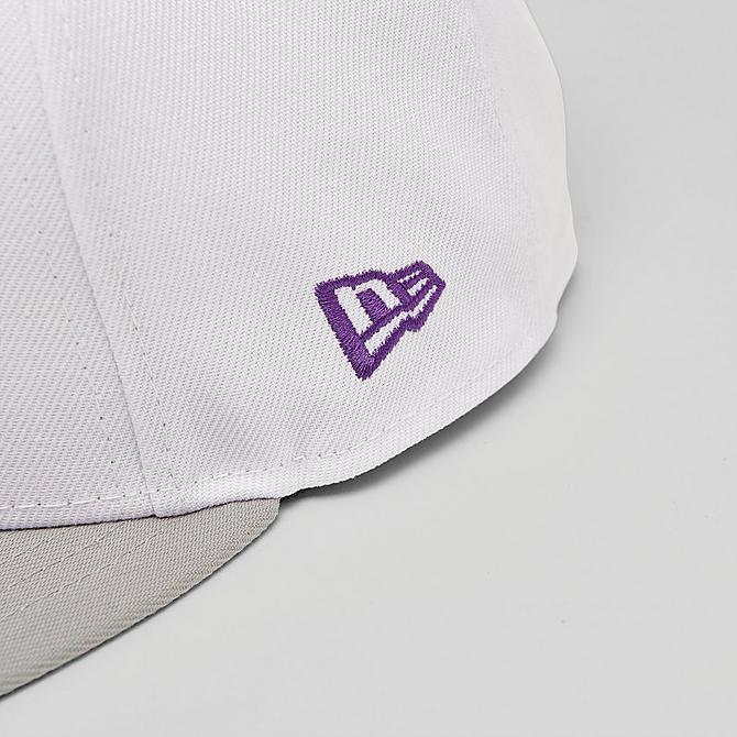 Bottom view of New Era Chicago Bulls NBA 9FIFTY Snapback Hat in White/Iris Purple Click to zoom
