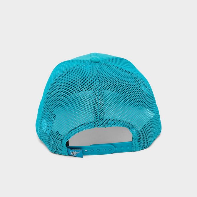 Back view of New Era Florida Marlins MLB Low Profile 9FIFTY Trucker Hat in Teal Click to zoom