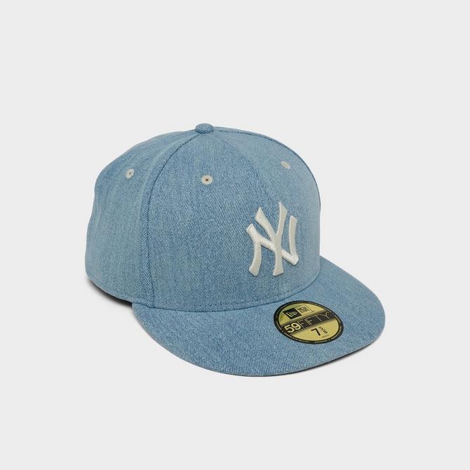 Vtg 90s New York Yankees Denim Strapback Hat MLB Baseball NY