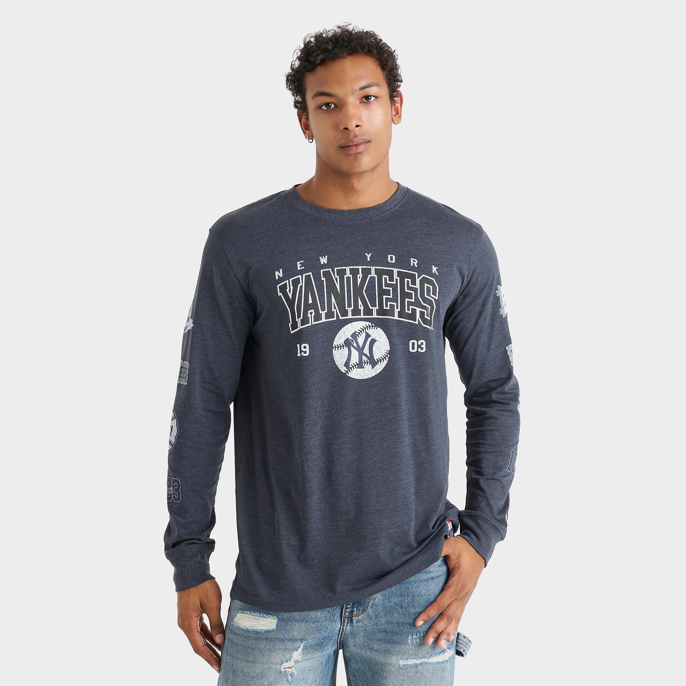 Men's New Era York Yankees MLB Logo Stack Long-Sleeve Shirt