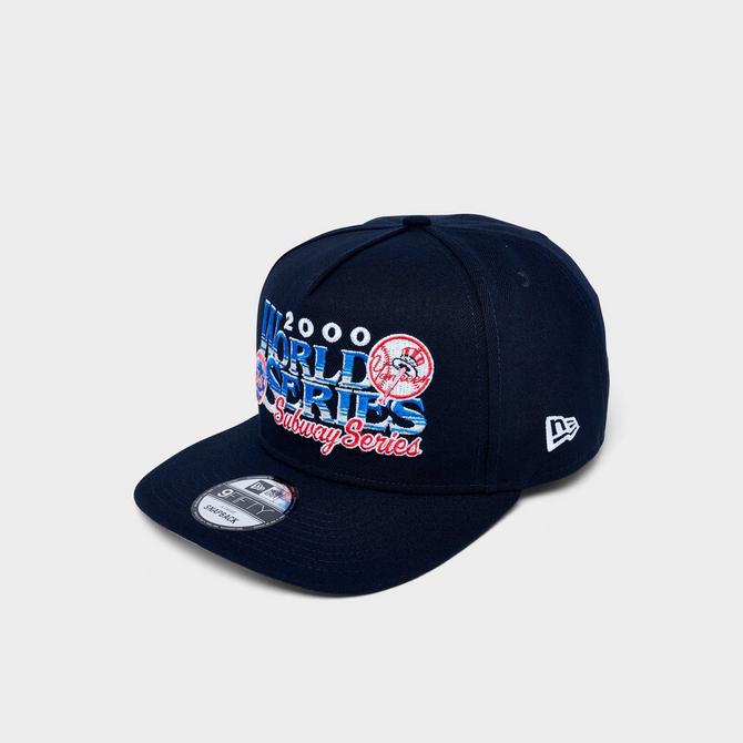 Left view of New Era Subway Series MLB 9FIFTY A-Frame Snapback Hat in Dark Navy Click to zoom