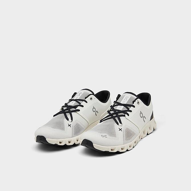 Three Quarter view of Men's On Cloud X Running Shoes in White/Black Click to zoom