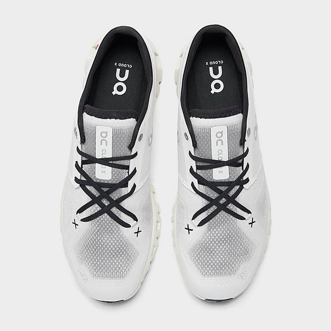 Back view of Men's On Cloud X Running Shoes in White/Black Click to zoom
