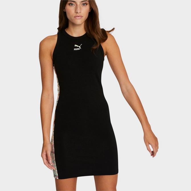 Puma T7 Bodycon Dress ($37) ❤ liked on Polyvore featuring dresses,  sleeveless dress, bodycon zipper dress, puma dres…