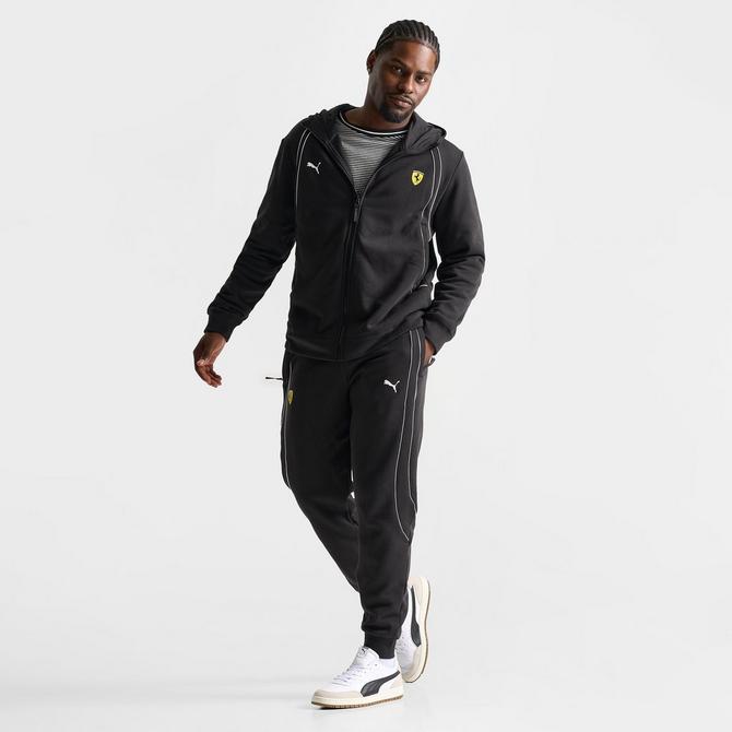 [angle] view of Men's Puma Scuderia Ferrari Race Pants in Puma Black Click to zoom