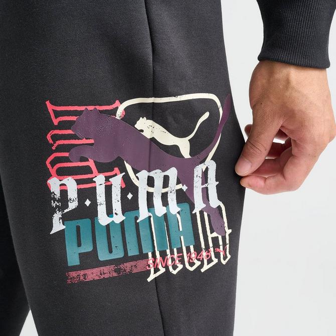 Men s Puma Classics Play Loud Logo Graphic Sweatpants