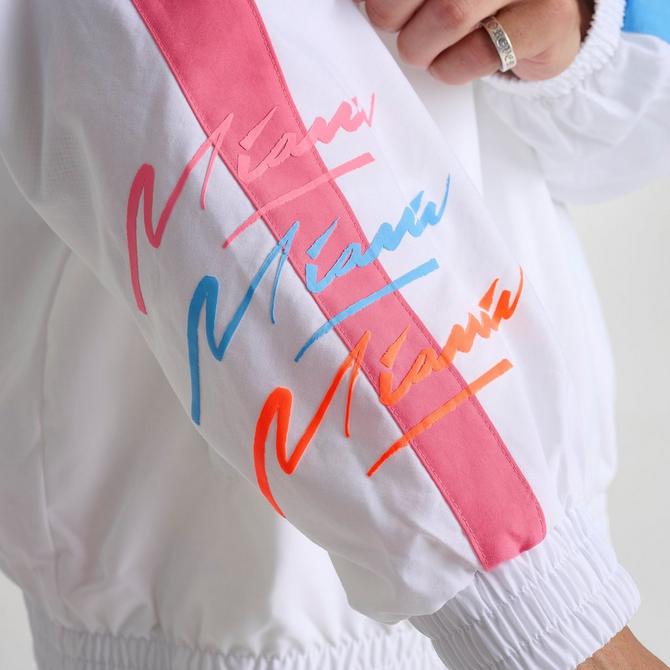 [angle] view of Men's Puma x Ferrari Sketches T7 Jacket in Puma White Click to zoom