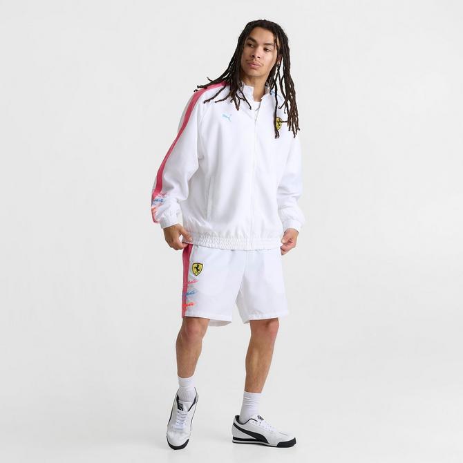 [angle] view of Men's Puma x Ferrari Sketches T7 Shorts in Puma White Click to zoom