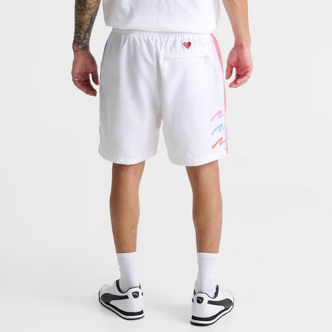 [angle] view of Men's Puma x Ferrari Sketches T7 Shorts in Puma White Click to zoom