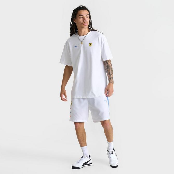 [angle] view of Men's Puma x Ferrari Sketches Graphic T-Shirt in Puma White Click to zoom