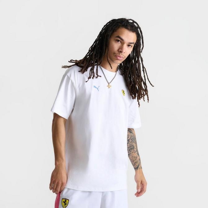 [angle] view of Men's Puma x Ferrari Sketches Graphic T-Shirt in Puma White Click to zoom